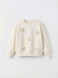 Çiçek Detaylı Sweatshirt