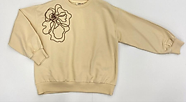 Çiçek Detaylı Örme Sweatshirt